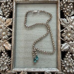 Vintage Unique Necklace with Teal Tear Drop Accents